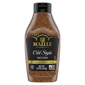 Maille Mustard For Marinades, Mustard Sauce And Tasty Recipes Old Style Squeeze Gluten Free And Kosher Mustard 8.5 Oz