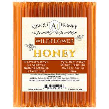 Raw Honey Sticks - Honey Sticks For Tea - Honey Straws - One Teaspoon of Pure Raw Honey Per Stick - (50 Pack) Each Stick is Glut