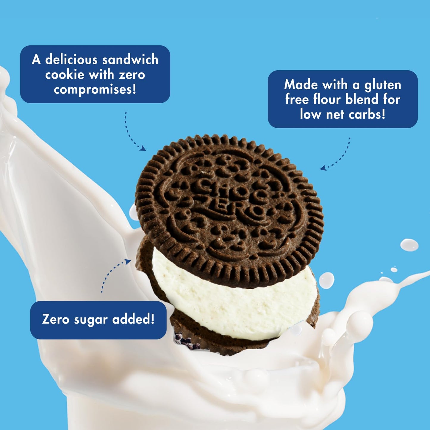 Choczero Keto Chocolate Sandwich Cookies With Creme - Low Sugar Gluten Free Dunkies (1 Box, 9Oz)