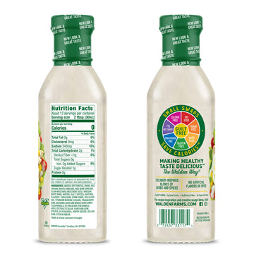 Walden Farms Sweet Onion Dressing - Calorie-Free, Gluten-Free, Low Carb, Keto-Friendly, Sugar-Free, Bold Onion Flavor, (12 Oz Bo