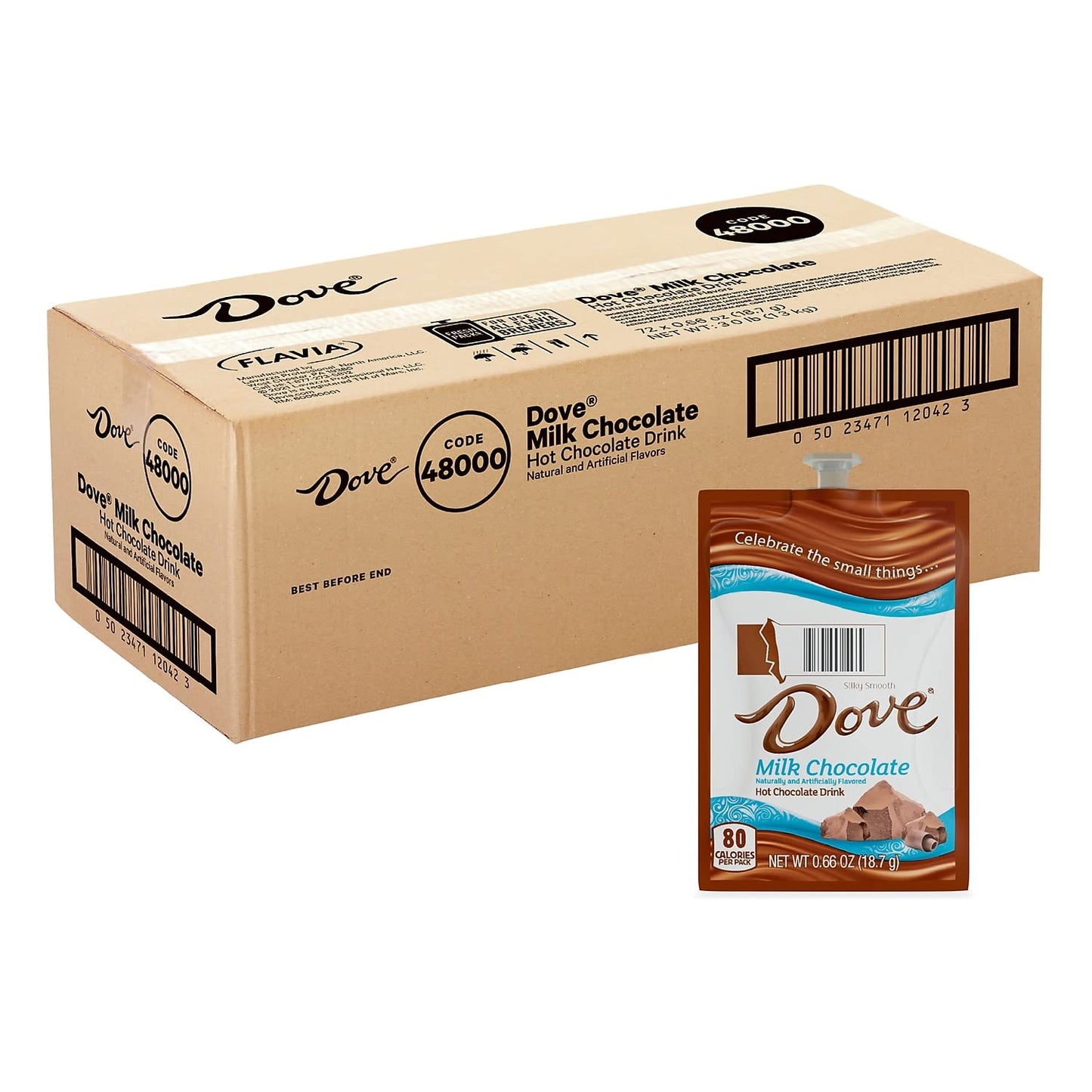 Dove Hot Chocolate Single Servings, 72 Count, 0.66 Ounce Each, Coffee Flavor, Model A117