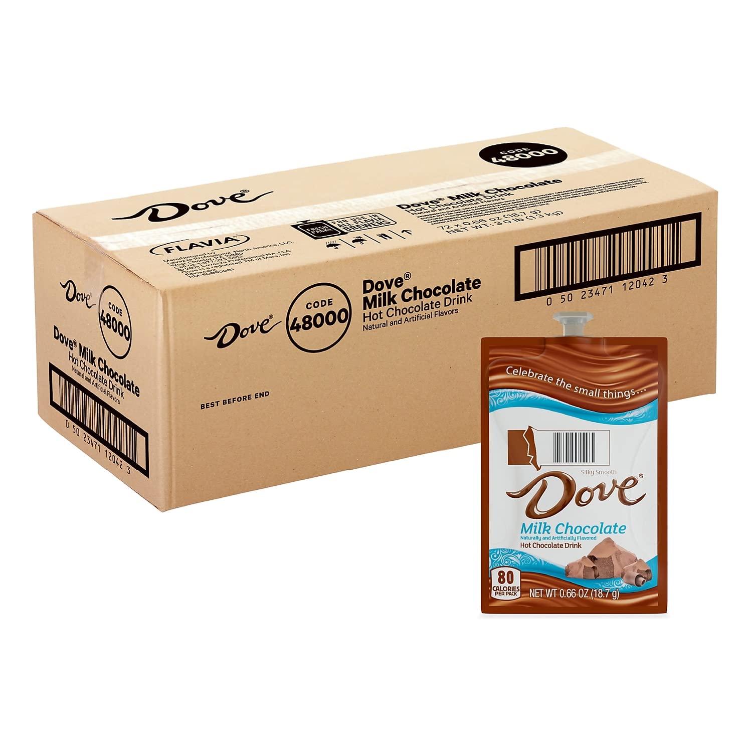 Dove Hot Chocolate Single Servings, 72 Count, 0.66 Ounce Each, Coffee Flavor, Model A117