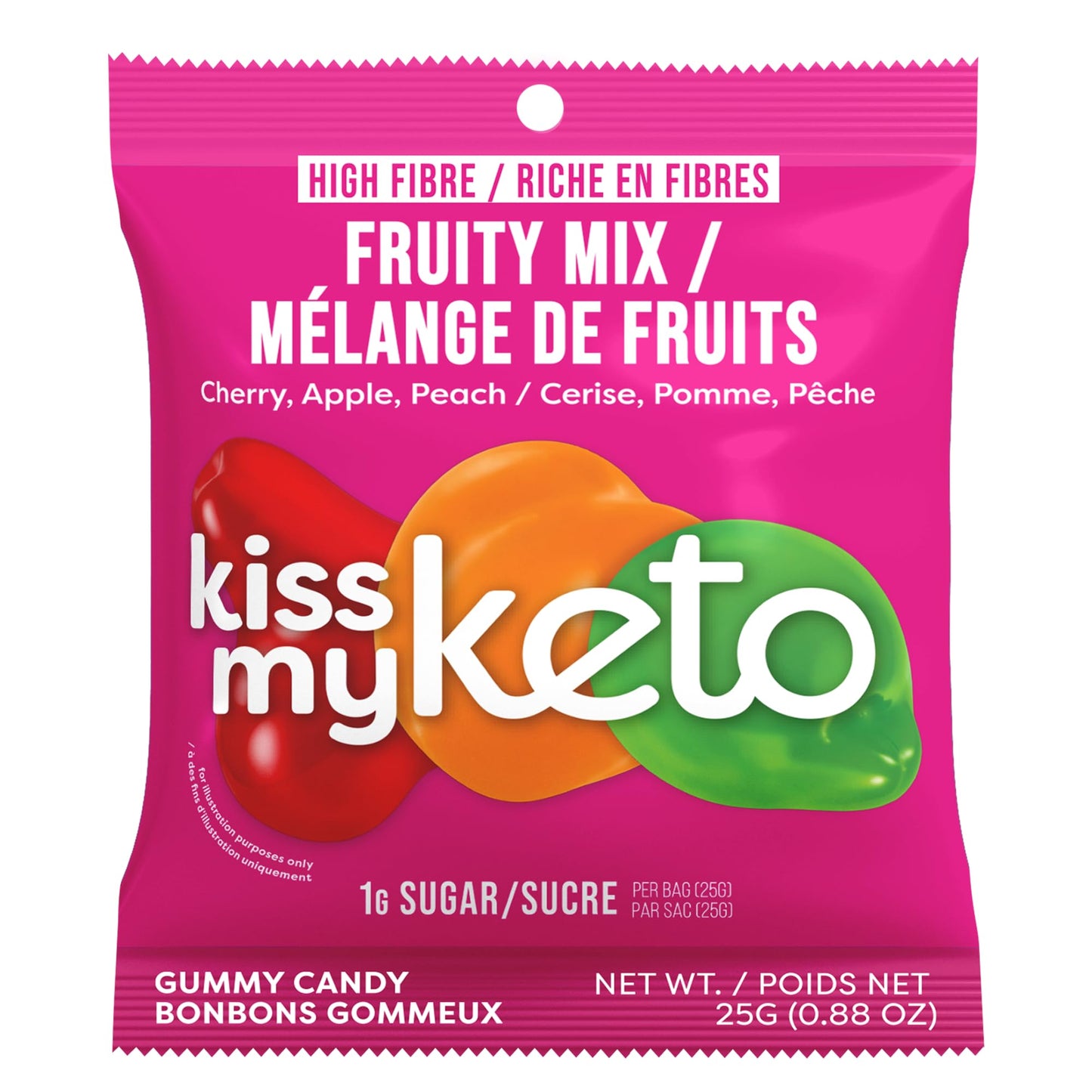 Kiss My Keto Gummies Candy-Low Carb Candy Fruity Mix, Keto Snack Pack-Healthy Candygummys-Vegancandy, Keto Gummycandy-Ketocandy