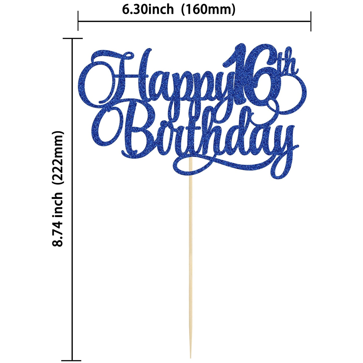 1 Pack Happy 16Th Birthday Cake Topper Glitter Number 16 Sixteen Years Old Birthday Cake Pick Decoration For 16Th Birthday Celeb