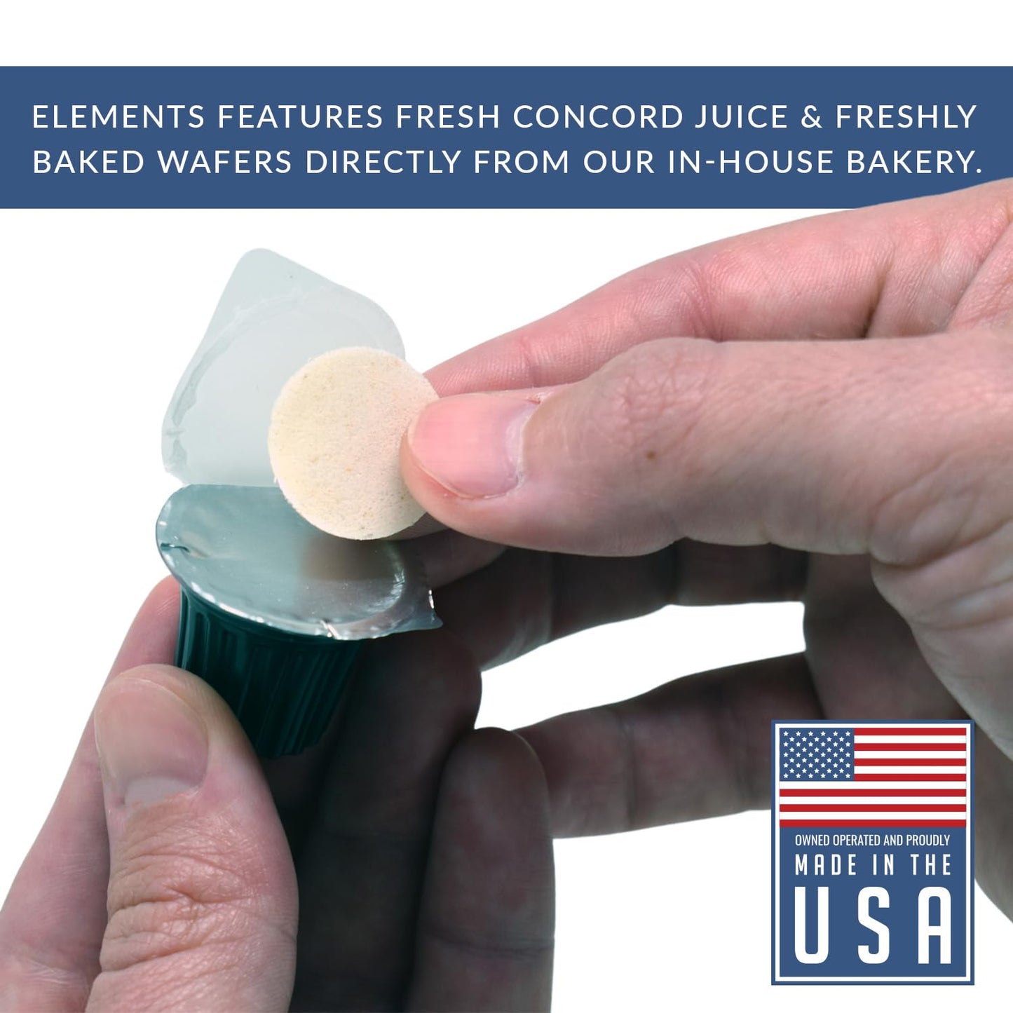 Elements Communion Cups Prefilled Concord Juice And Whole Wheat Wafer - 100 Units