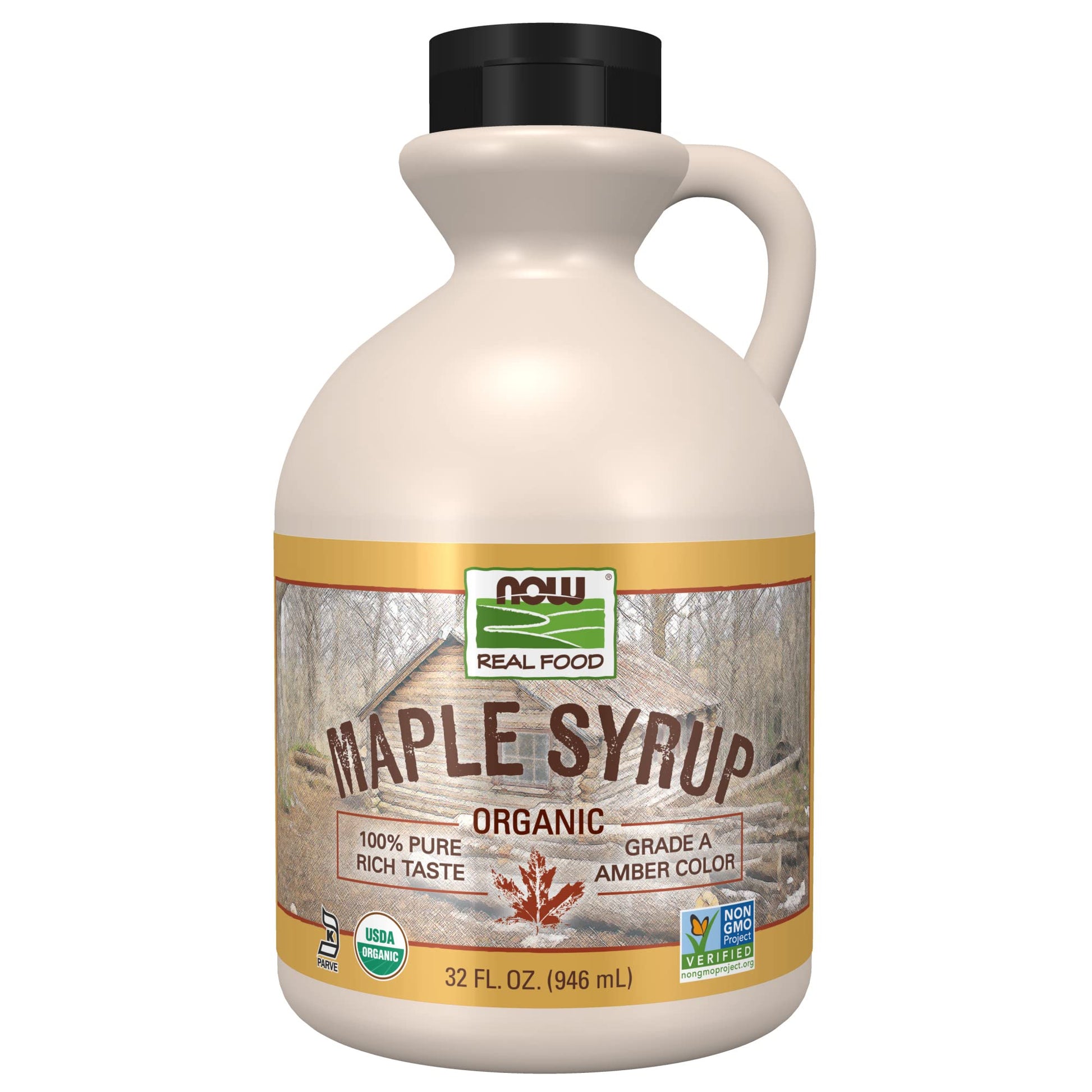 NOW Foods Organic Maple Syrup, Grade A Amber Color, 100% Pure, 32 Fl Oz
