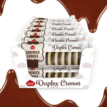 Carleys Sandwich Cookies, Duplex Chocolate & Vanilla Creme, 3.5 Oz (Pack of 12), Kosher, Nut-Free, Perfect for Lunch Boxes or Snacks
