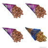 The Nutty Bavarian Cinnamon Glazed Pecans & Lightly Salted Cashews, 4 Cone Pack, Purple & Clear Blue