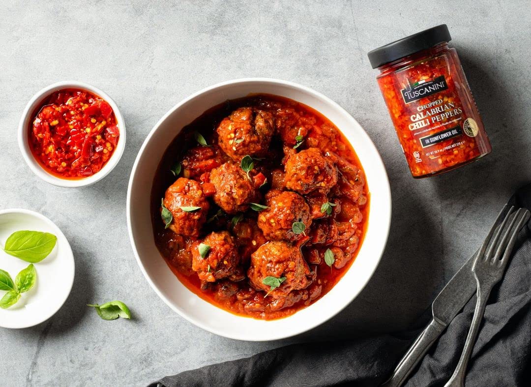 Tuscanini Premium Chopped Calabrian Chili Peppers In Olive Oil, 9.2Oz (3 Pack) Just 3 Ingredients, All Natural, Nothing Artifici
