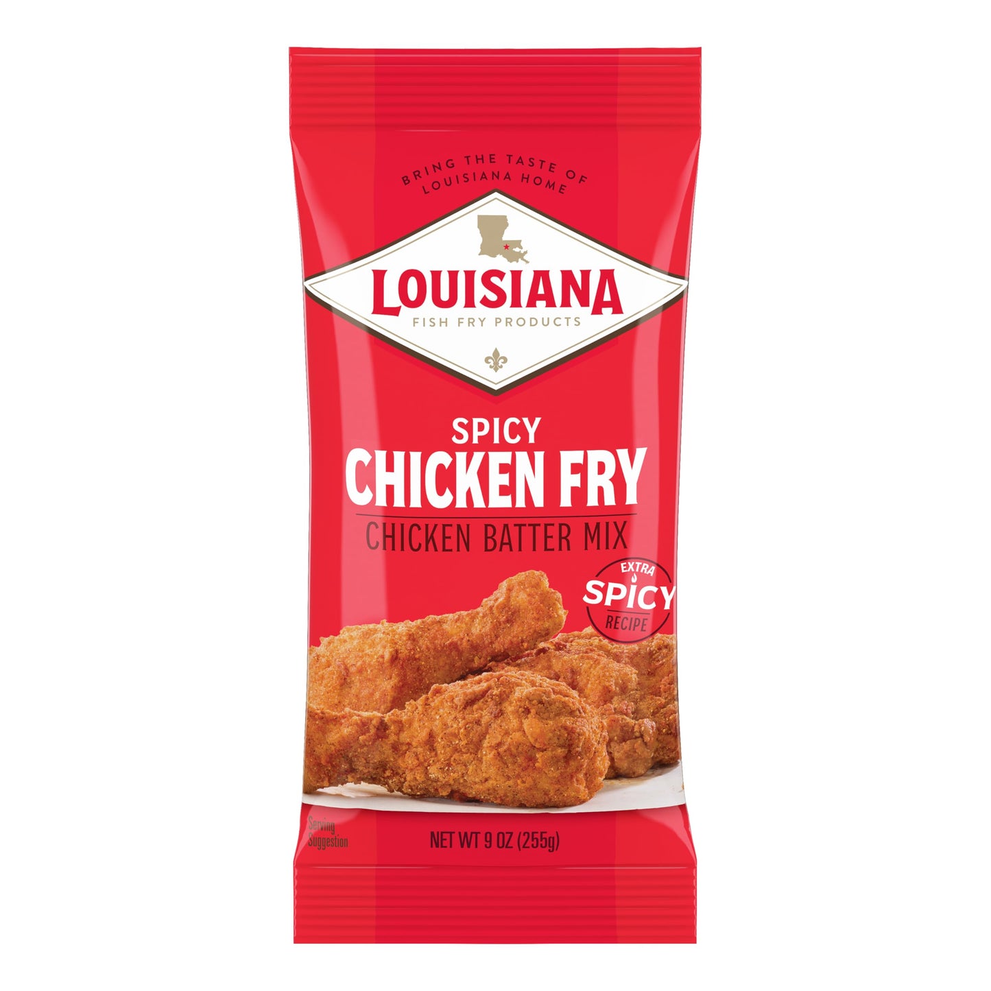 Spicy Chicken Fry Batter Mix 9 oz. (Pack of 1) - Seasoned and Ready to Use - Extra Spicy - Extra Crunchy - Filled with Cajun Fla