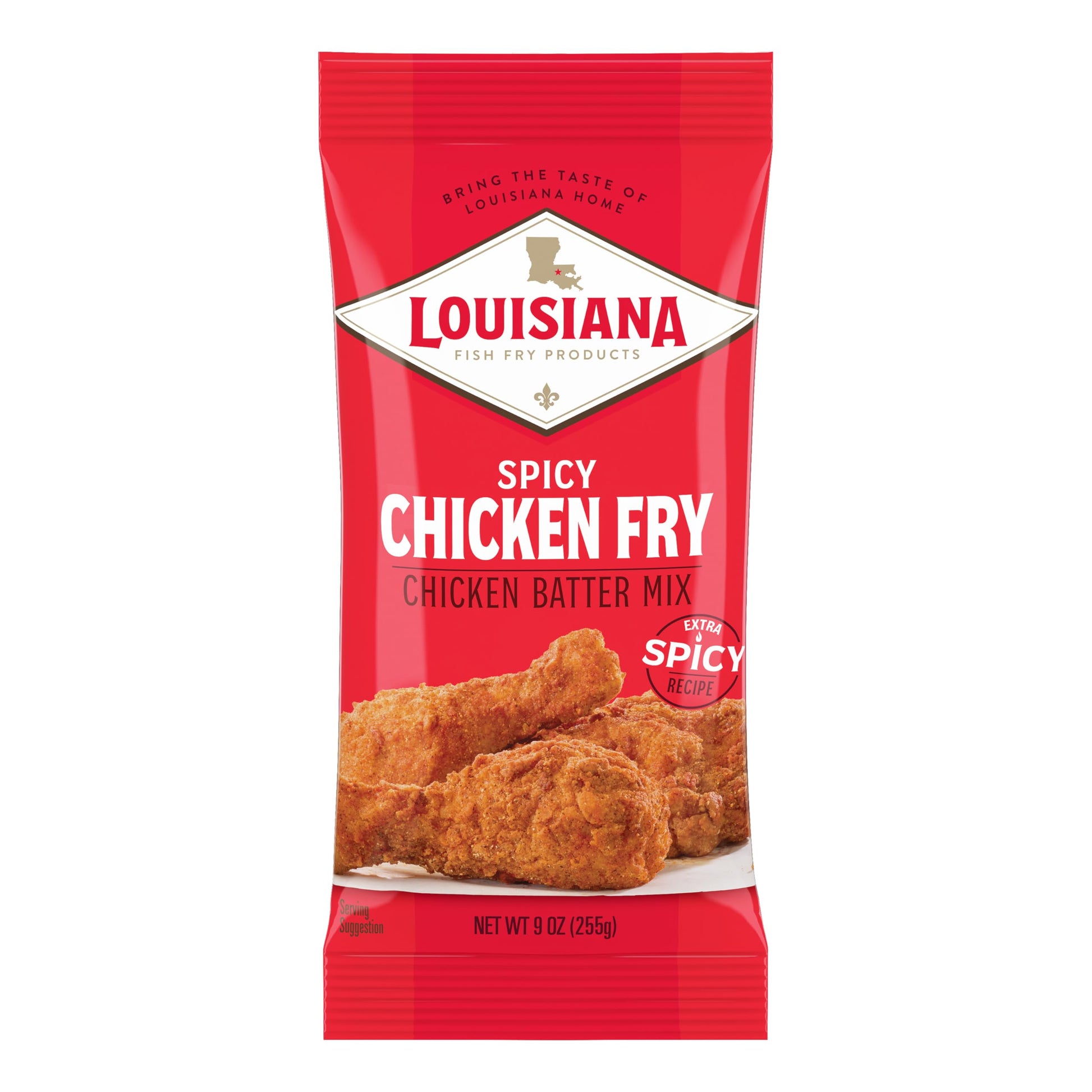 Spicy Chicken Fry Batter Mix 9 oz. (Pack of 1) - Seasoned and Ready to Use - Extra Spicy - Extra Crunchy - Filled with Cajun Fla