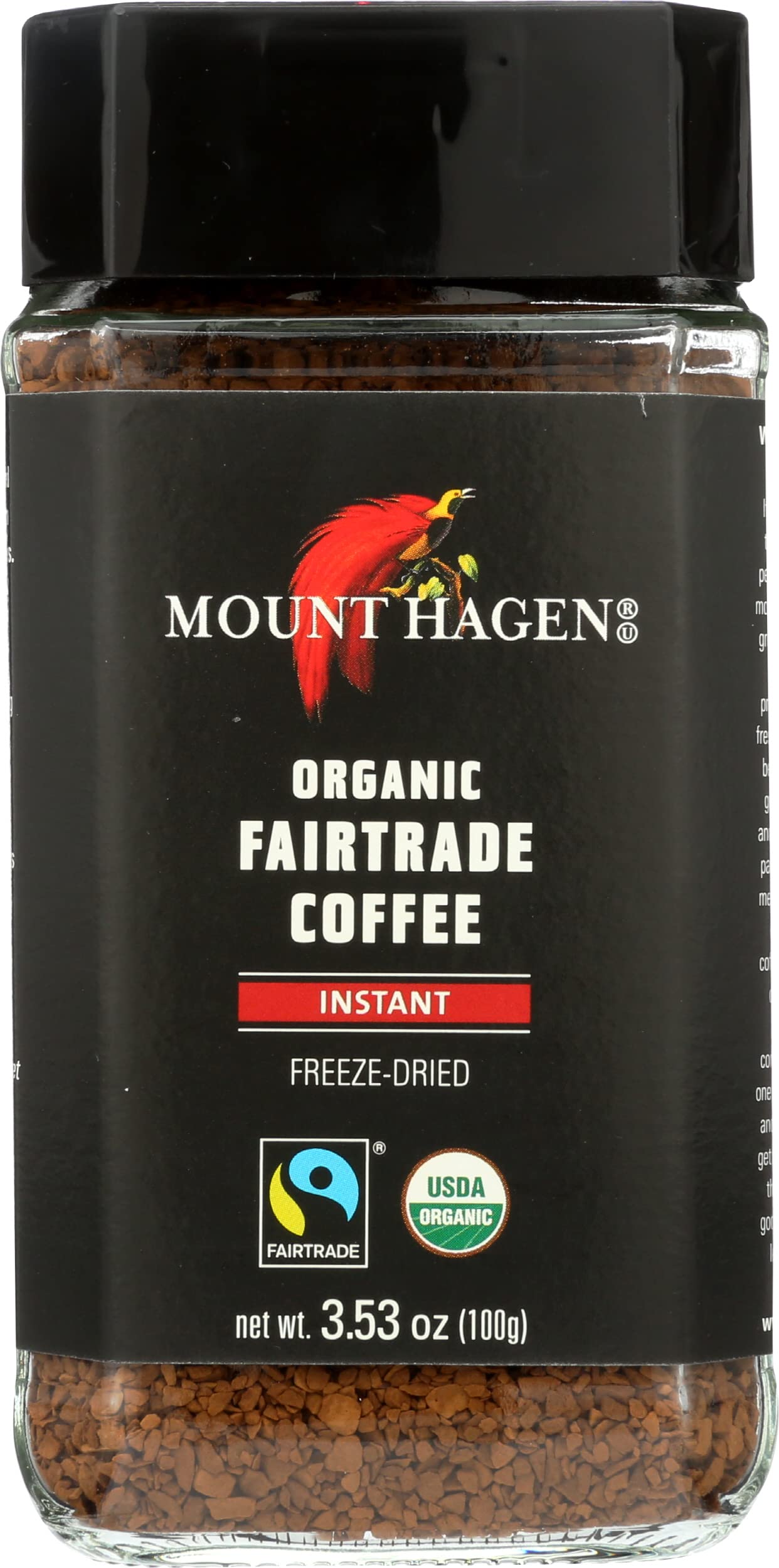 Mount Hagen Organic Instant Coffee, Fairtrade, Freeze Dried, 3.53 Ounce (Pack of 6), Natural