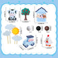 Jevenis Blue Farm Animal Cake Decoration Sheep Cake Topper Farm Animal Birthday Decoration Cow Cake Decoration Pig Cake Topper F