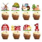 Weecent 48 Pcs Farm Animals Cupcake Toppers Baby 1St Birthday Decorations Barnyard Theme Cake Toppers For Baby Boy Girls Farm Ba