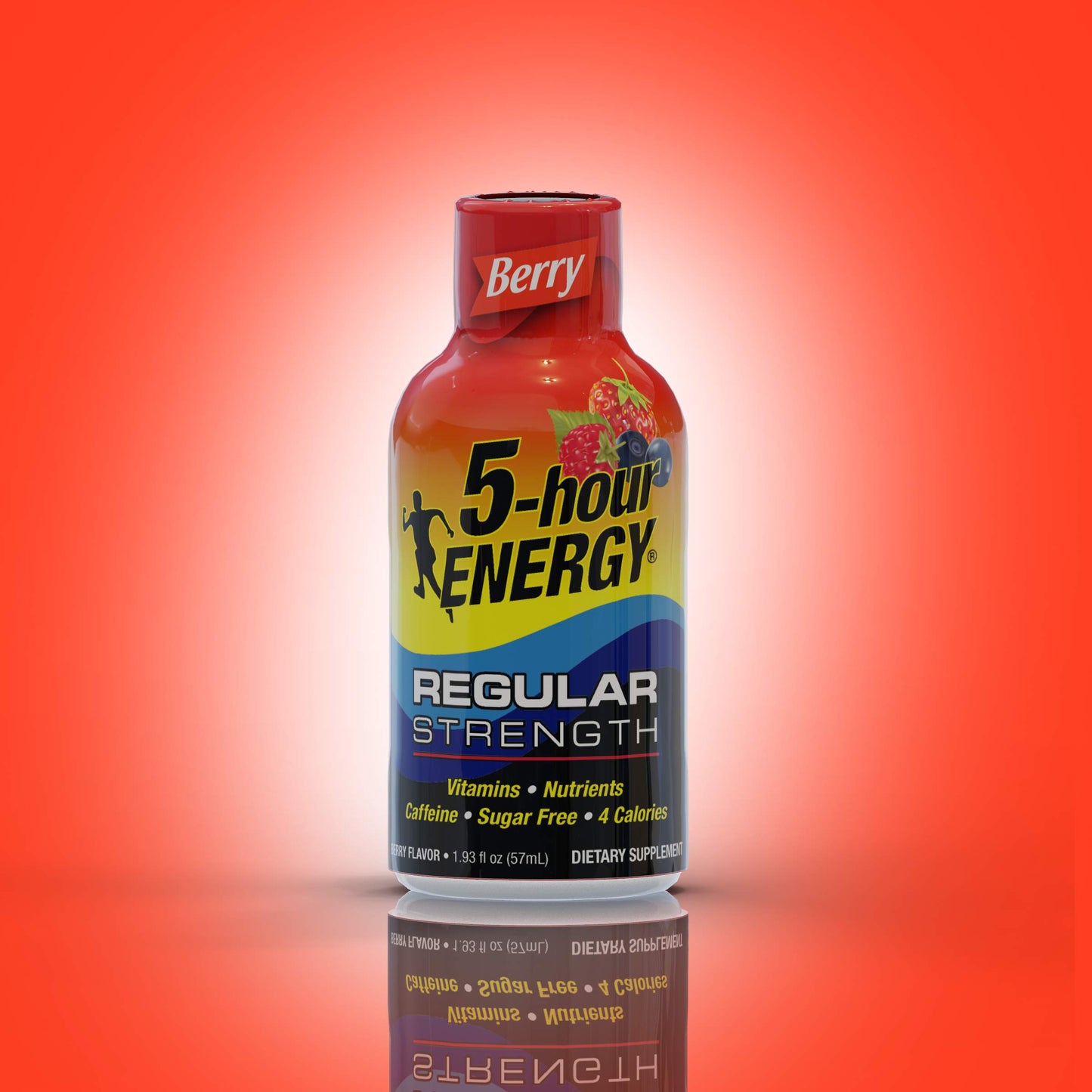 5-hour ENERGY Shot, Regular Strength, Berry Flavor, 1.93 oz, Pack of 48