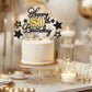 Happy 80Th Birthday Cake Toppers, Black Gold Glitter Cake Decorations Set, 80Th Birthday Decor For Men Women, Birthday Anniversa