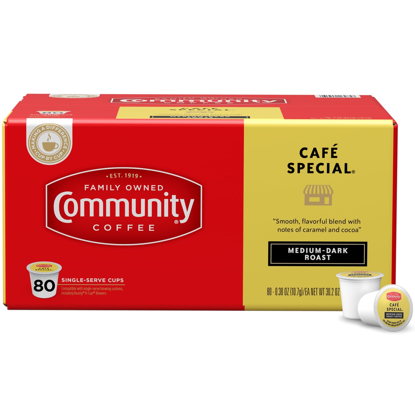Community Coffee Café Special Medium Dark Roast, Single-Serve Keurig K-Cup Pods, 80 Count (Pack Of 1)