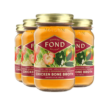 FOND Pasture-Raised Regenerative Chicken Bone Broth infused with Organic Fennel & Bay Leaf