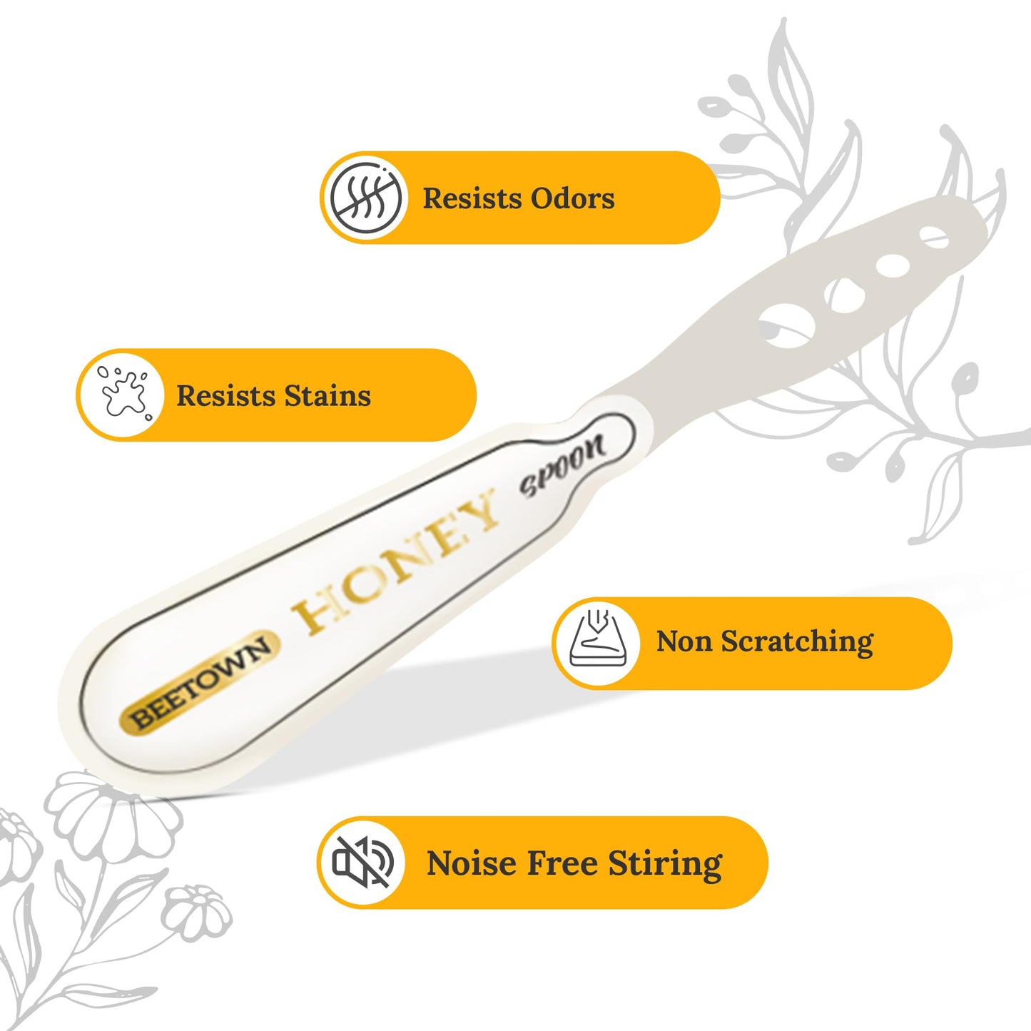 Elephant Park 100% Raw Unfiltered Honey Spoon Stirrer 20 Pack Premium Us Grade A Non-Gmo Individually Wrapped And Sealed On The