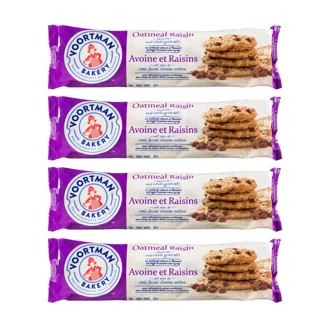 Voortman Bakery Oatmeal Raisin Cookies - Delicious Baked Oatmeal Cookies made with Real Whole Grain Oats and Raisins, No Artific