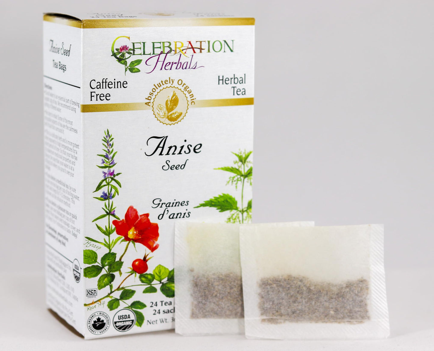 Celebration Herbals Organic Anise Seed Tea, Caffeine Free, 24 Herbal Bags, Brown, Model T103