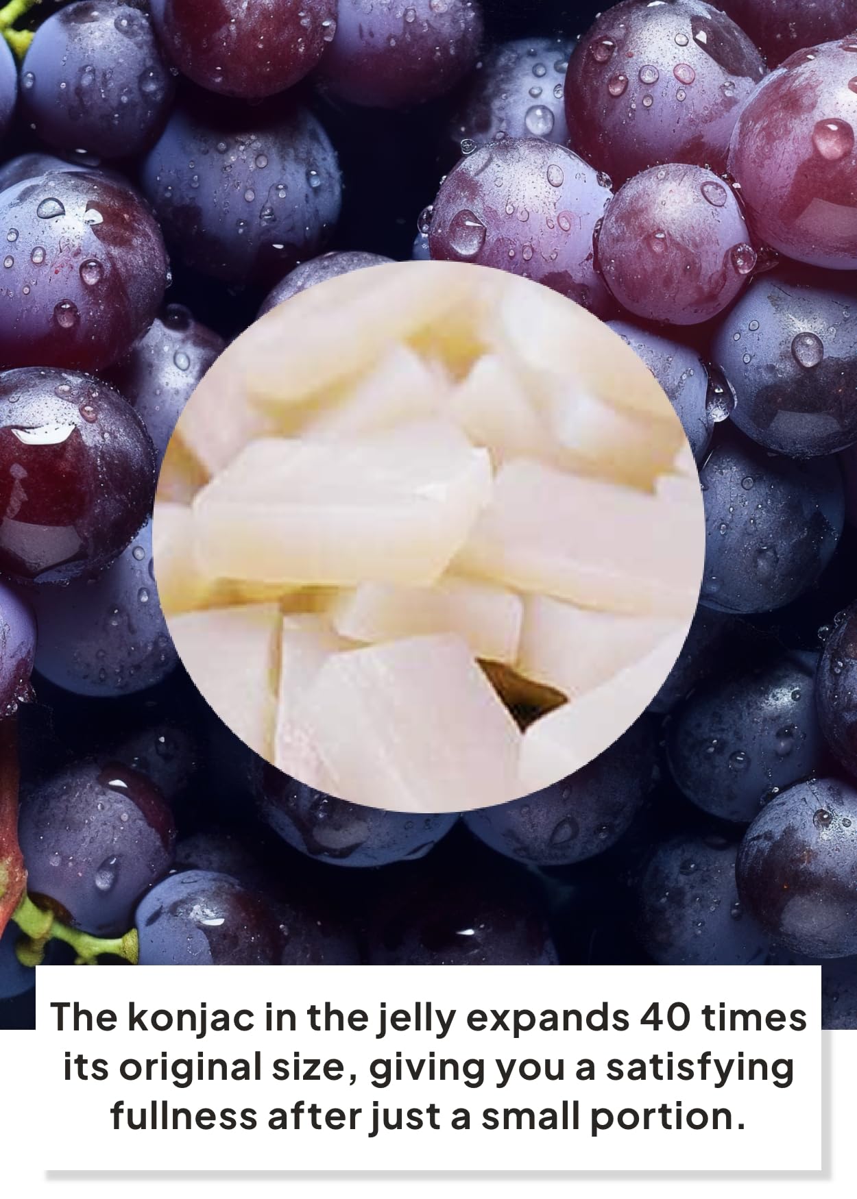 Korean Food Low Calories Squeeze Konjac Jelly Grape Flavor, Fish Collagen, Vitamin, Zero Sugar, Chewier Texture, Health&Beauty (