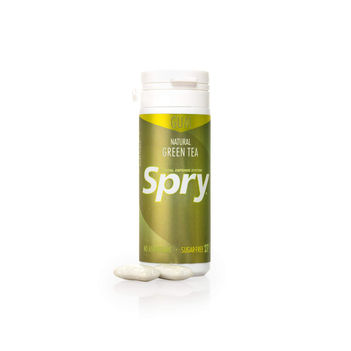 Spry Xylitol Chewing Gum - Sugar-Free, Aspartame-Free, Gluten-Free - 27 Count - Green Tea Flavor