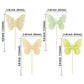 Gyufise 24Pcs Butterfly Cupcake Toppers Assembled Gold Glitter Colorful Double Layers 3D Butterfly Cupcake Picks Butterfly Theme