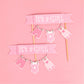 It'S A Girl Pink New Born Baby Cake Topper Baby Cloth Cake Topper Flag Cupcake Topper For Girl Birthday Party Decoration Baby Sh
