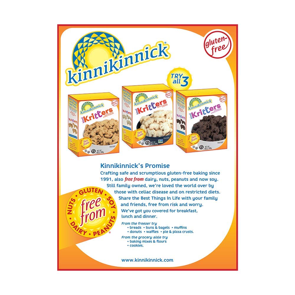 Kinnikinnick - KinniKritters Graham Style Animal Cookies - Gluten Free, Allergy Friendly Vegan Animal Crackers - 8 oz. Box