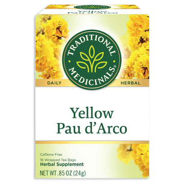 Traditional Medicinals Yellow Pau dArco Herbal Tea, Contributes to a Healthy You, (Pack of 1) - 16 Tea Bags