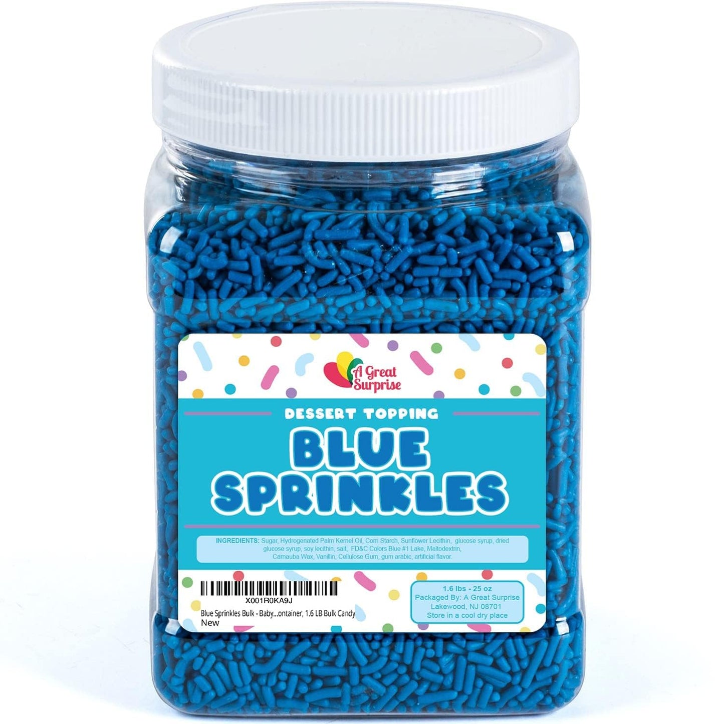 Blue Sprinkles Bulk - 1.6 Pounds - Royal Blue Jimmies - Blue Sprinkles for Baking - Dark Blue Baby Shower Sprinkles - for Ice Cr