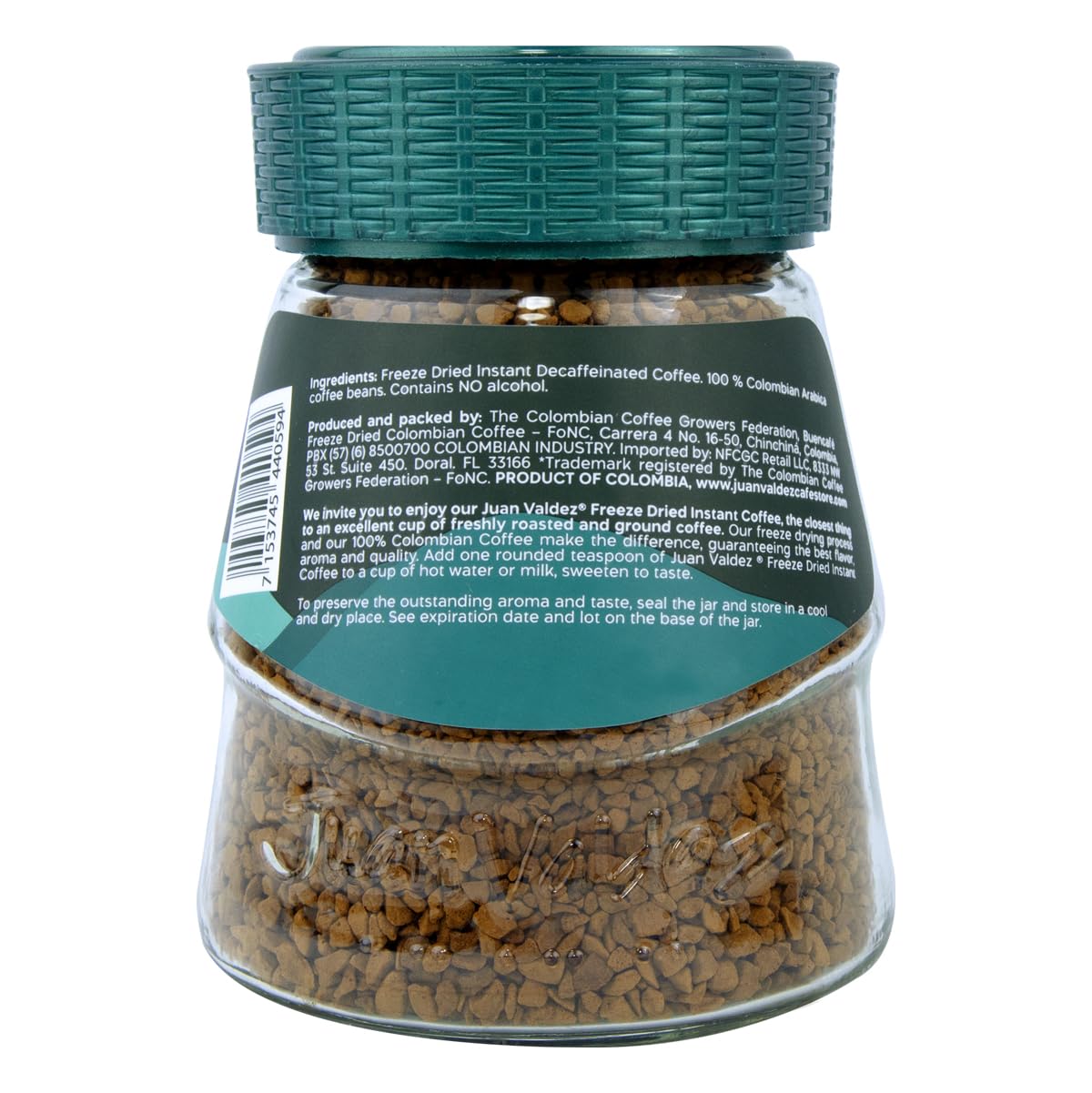 Juan Valdez Decaffeinated Freeze Dried Coffee 3.5 Oz - Premium Colombian Coffee, Pack Of 6