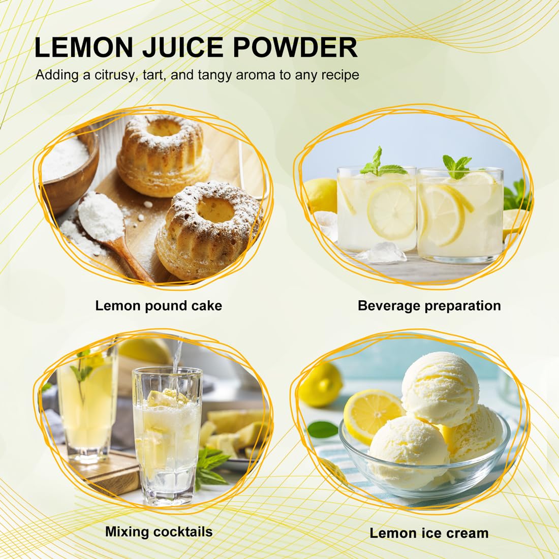Fraunitsh Freeze Dried Lemon Powder 3.52Oz | Refreshing Lemon Juice Powder | Natural Fruit Powder For Drinks, Smoothies, Cooking