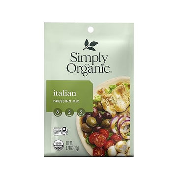 Simply Organic Italian Dressing Mix, 0.7 Oz. 12-Pack, Basil, Thyme & Oregano Italian Salad Dressing Certified Organic