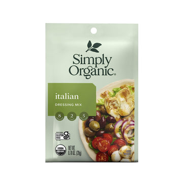 Simply Organic Italian Dressing Mix, 0.7 Oz. 12-Pack, Basil, Thyme & Oregano Italian Salad Dressing Certified Organic