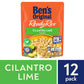 BEN S ORIGINAL Ready Rice Cilantro Lime Flavored Rice, Easy Dinner Side, 8.5 OZ Pouch (Pack of 12)