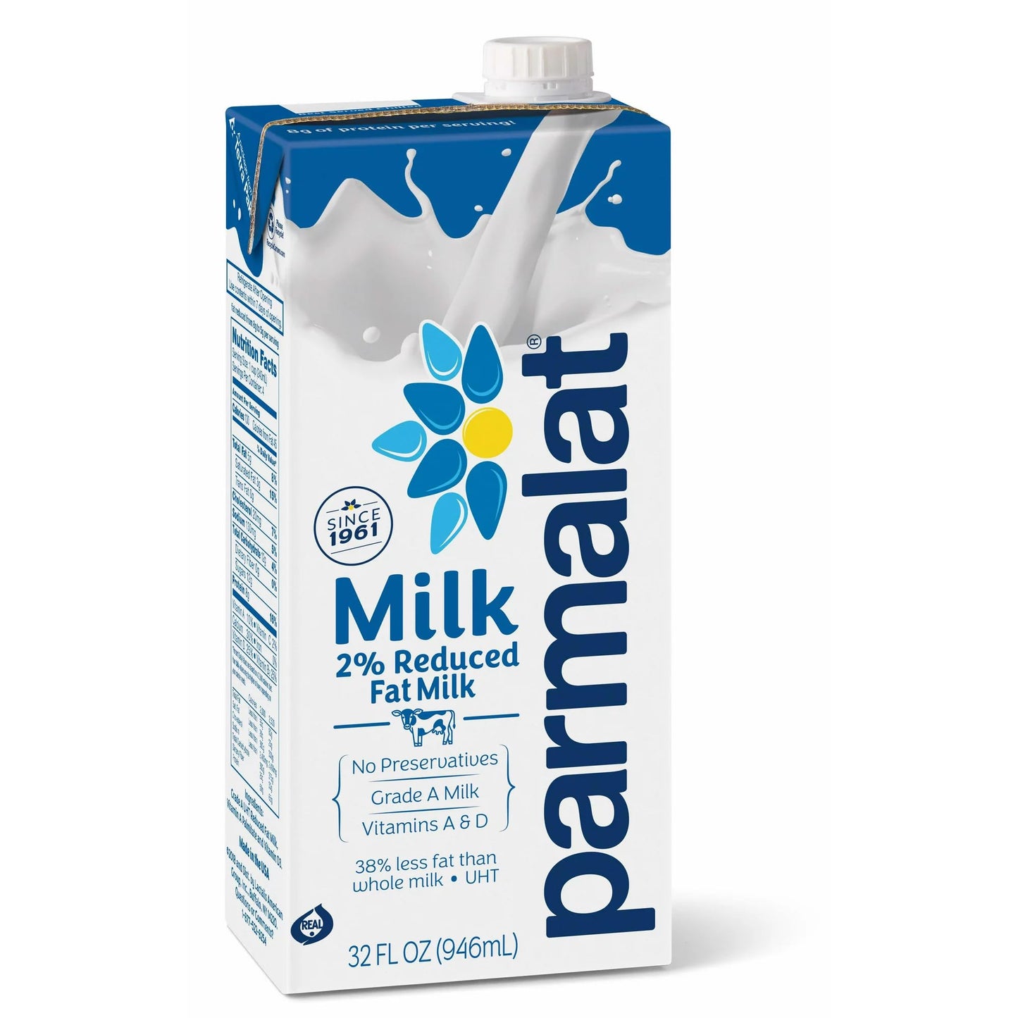Parmalat 2% Reduced Fat Milk, Shelf Stable, 1 Qt (Pack of 3)