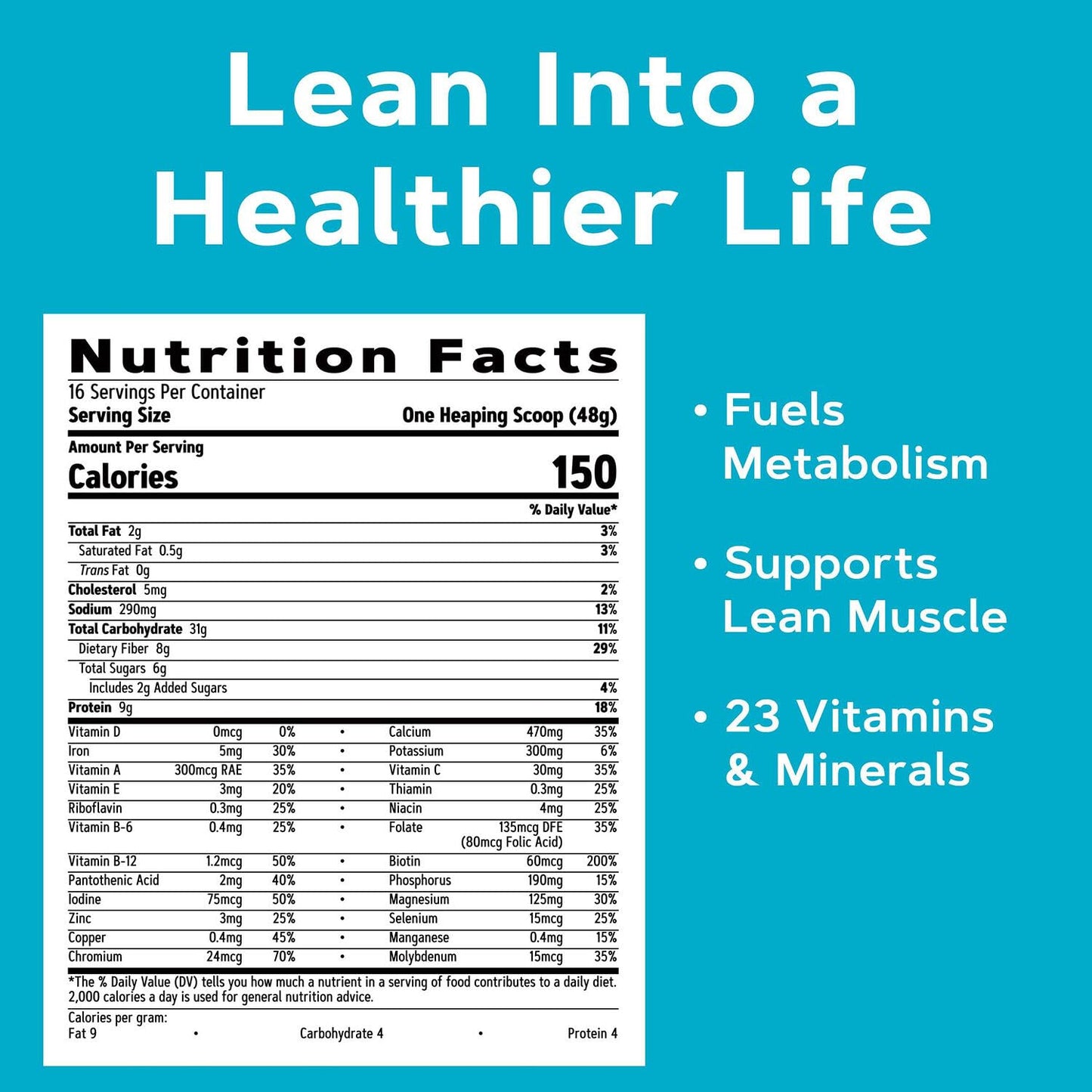 GNC Total Lean Lean Shake Classic - Swiss Chocolate, 16 Servings, Model 370111