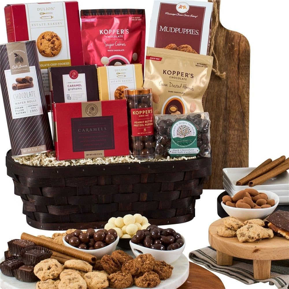Chocolate Gift Basket enhanced of Chocolates, Cookies, and Candy by GourmetGiftBaskets.com