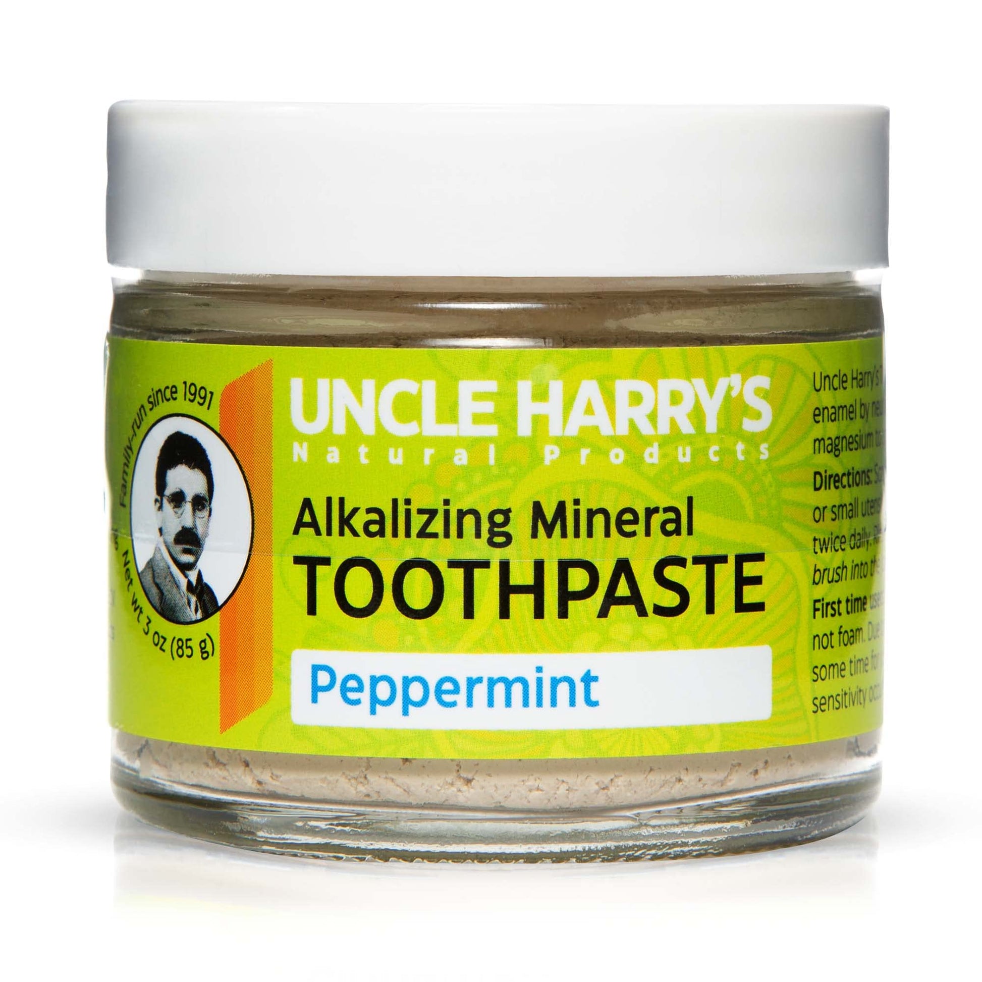 Uncle Harry'S Peppermint Remineralizing Toothpaste | Natural Whitening Toothpaste Freshens Breath & Promotes Enamel | Vegan Fluo