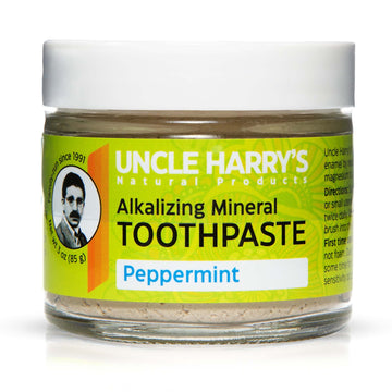 Uncle Harry'S Peppermint Remineralizing Toothpaste | Natural Whitening Toothpaste Freshens Breath & Promotes Enamel | Vegan Fluo