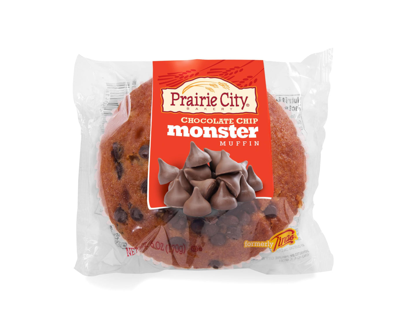 Prairie City Bakery Down Home Bakery Fresh Muffin Individually Wrapped Monster Muffins 6 Ounce Pack Of 12 (Chocolate Chip, Pack