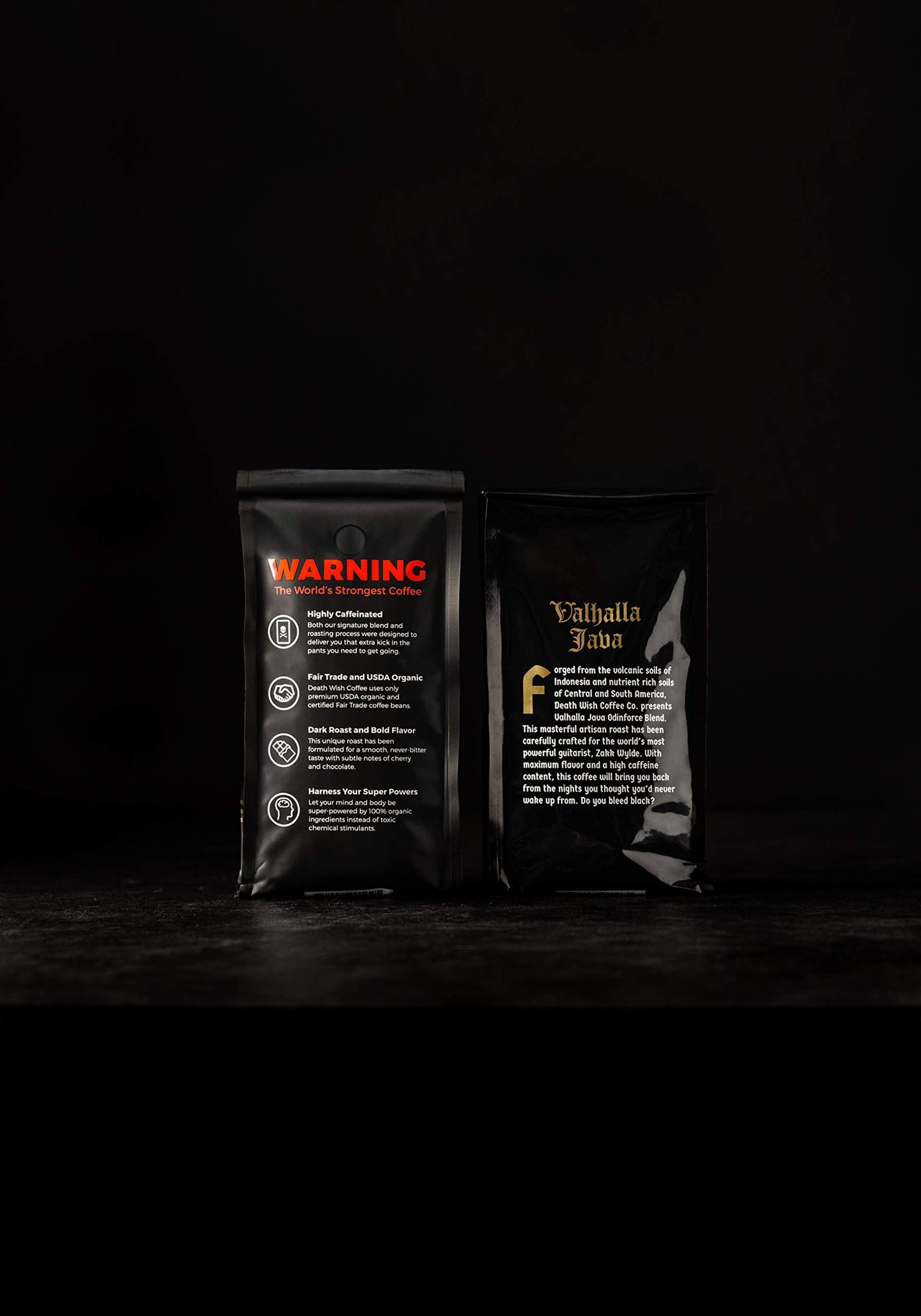 Death Wish Coffee Dark Roast & Valhalla Java Ground Coffee Bundle, 28 Oz Total, Extra Caffeine, Arabica & Robusta Beans