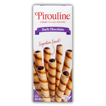 Pirouline Rolled Wafers - Dark Chocolate - Rolled Wafer Sticks, Crme Filled Wafers, Rolled Cookies for Coffee, Tea, Ice Cream, S