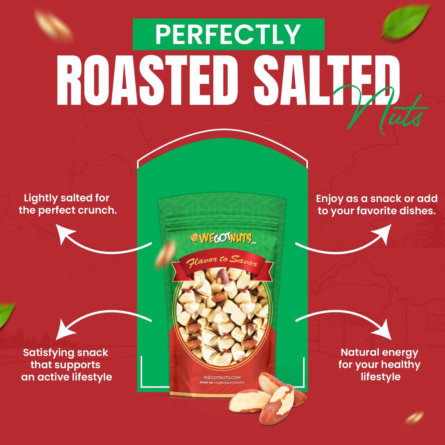 We Got Nuts, Roasted Salted Brazil Nuts, Whole, Shelled, 3 Lbs., Packed Fresh in a Resealable Bag, Gluten Free, Protein Rich, Ve