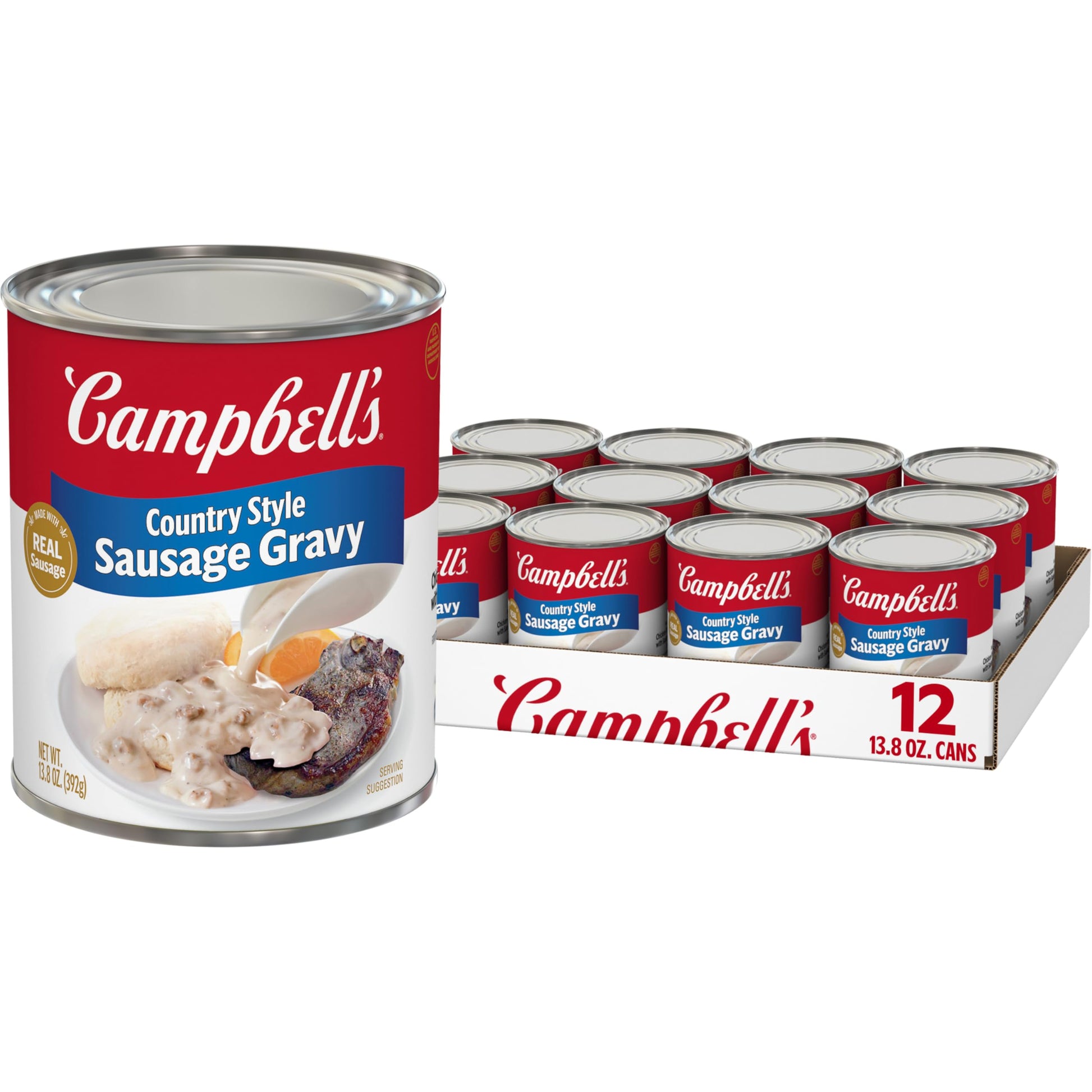 Campbell'S Country Style Sausage Gravy, 13.8 Oz Can (Case Of 12)