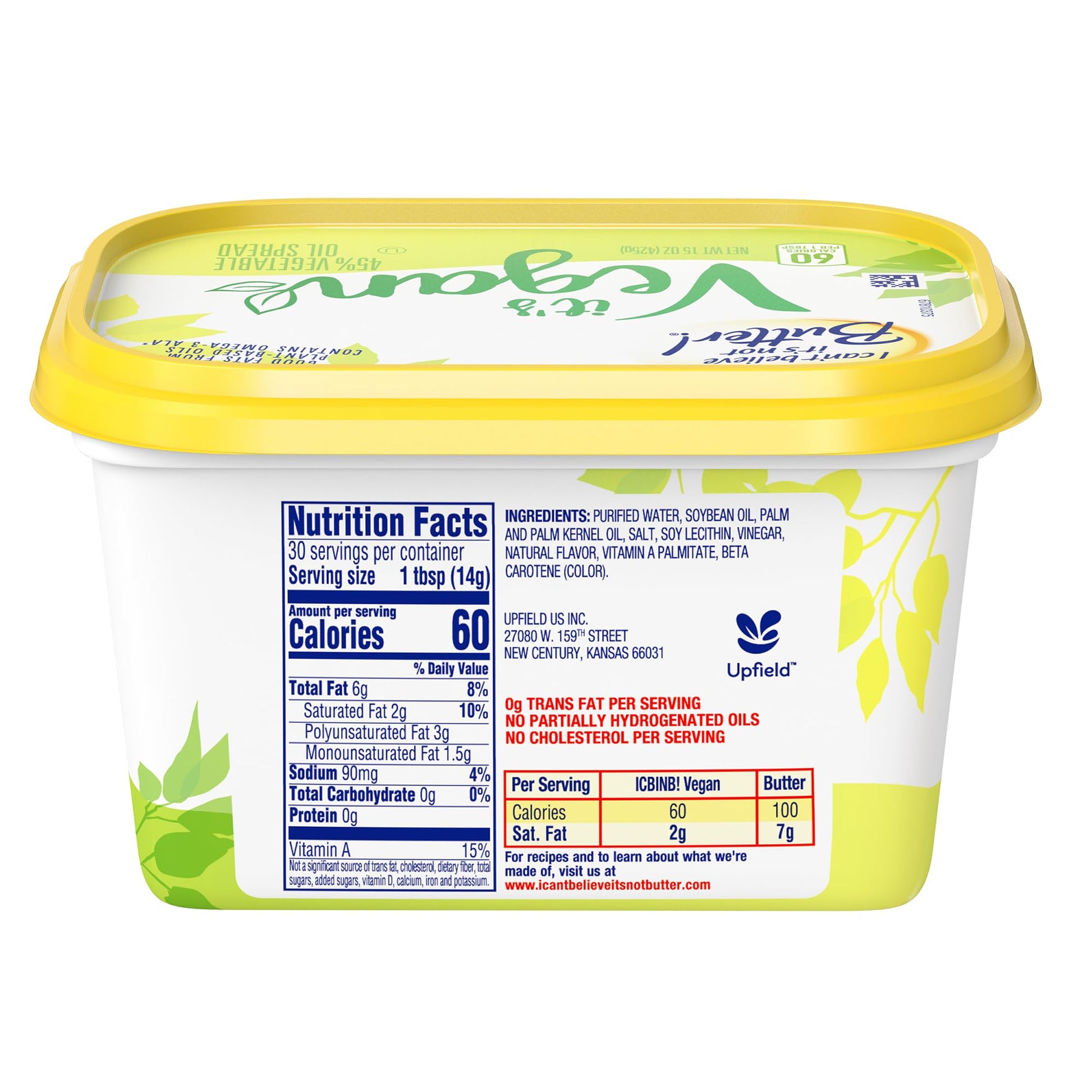I Cant Believe Its Not Butter Vegan 15 oz