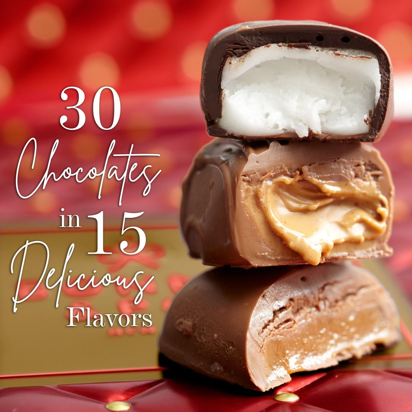 BONNIE AND POP Chocolate Gift Basket - Gourmet Snack Variety, Large, Brown & Gold