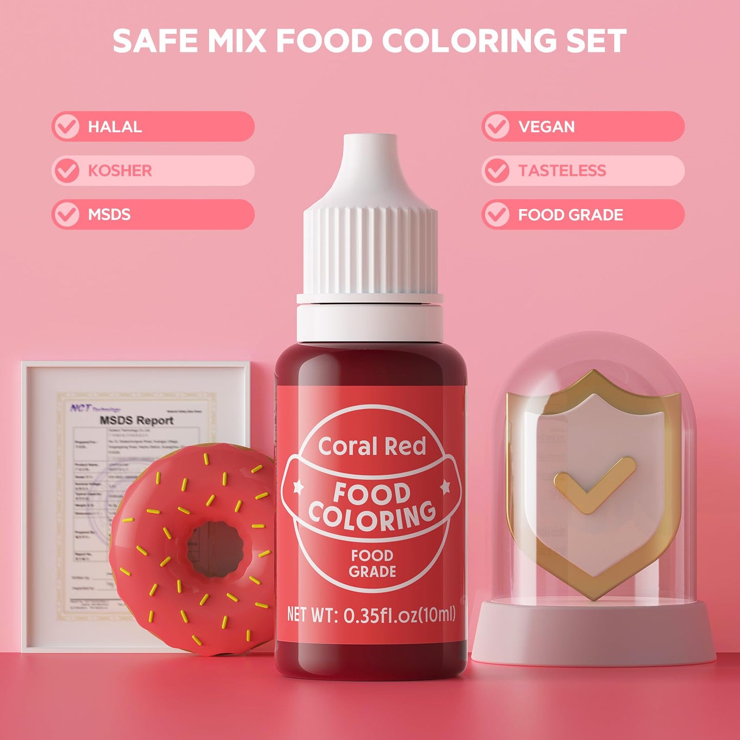 Cherrysea Food Coloring Set - 26 Vibrant Liquid Dyes for Baking, 0.35 Fl Oz Each, Ideal for Icing, Fondant, Cookies, and DIY Projects
